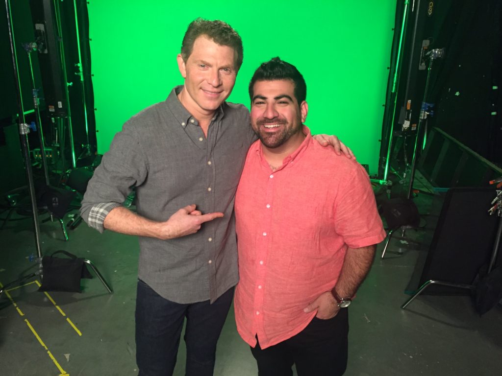 Bobby Flay and Kevin Naderi on the Set of Beat Bobby Flay_Photo courtesy of Roost
